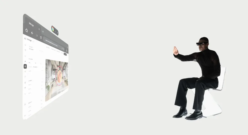 Wirtualne okna aplikacji Android XR wyświetlane w okularach Xreal Aura